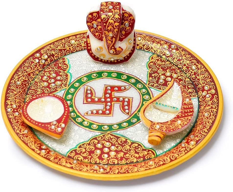 Marble pooja thali set